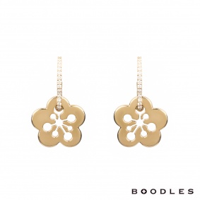 Boodles 18k Rose Gold Diamond Blossom Earrings
